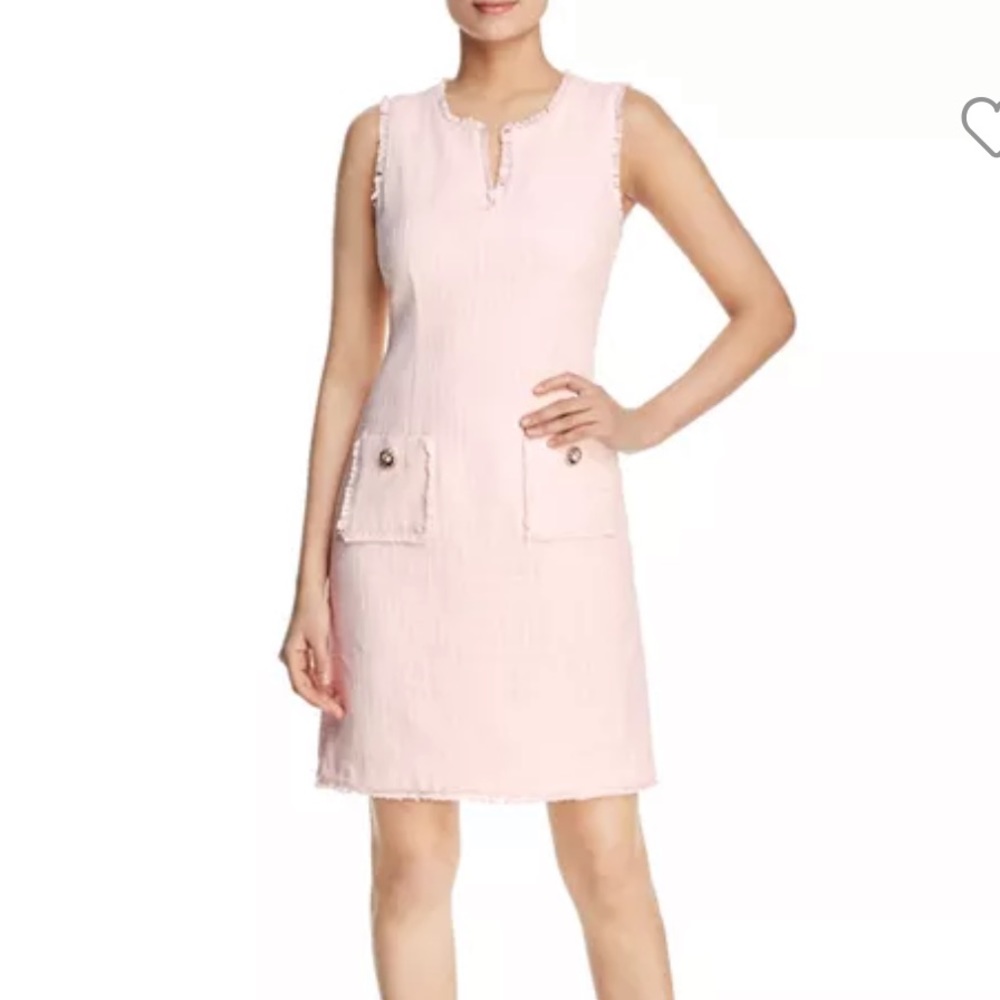 karl lagerfeld pink tweed dress